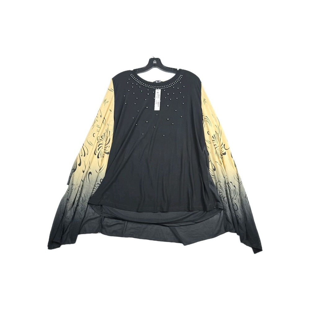 Step In Style‎ Women's One Size Artsy Boho Hippie Top Black Beige New